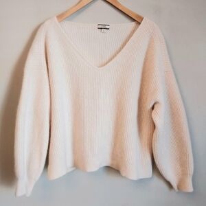 J. Crew Cream V-Neck Sweater